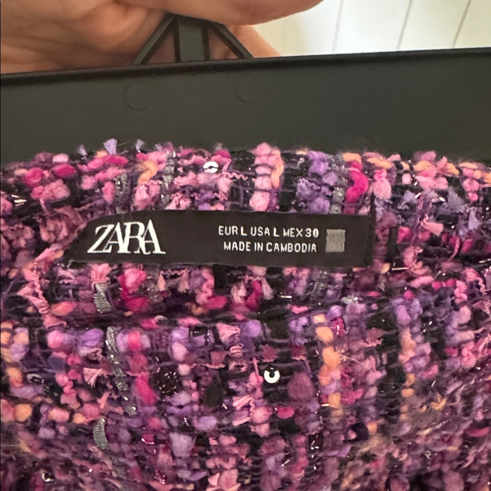 ZARA Purple Tweed Skirt - Picture 3 of 6